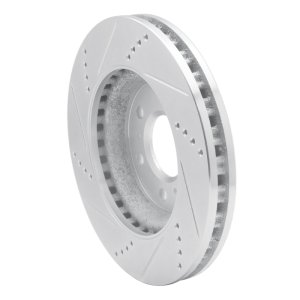 Buick TERRAZA Brake Rotor (1) - Front Right - R1 Concepts - Drilled & Slotted - Silver - `06-`09